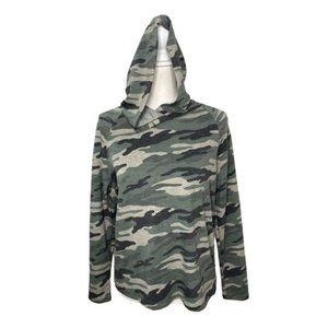 Coin 1804 Los Angeles womens camouflage hoodie top blouse green size small S